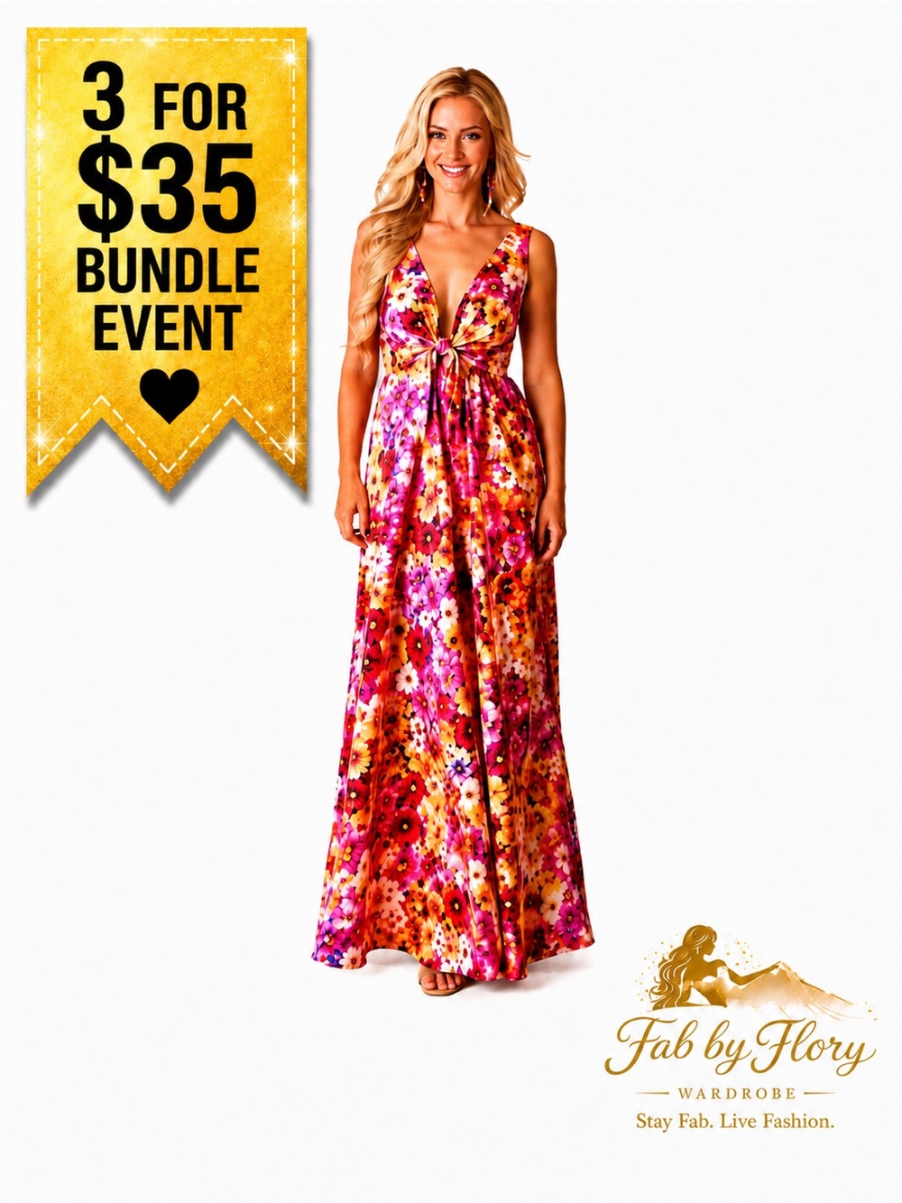 BUDDY LOVE ✨ ZENA PLUNGING NECK MAXI DRESS - SUNSHINE
